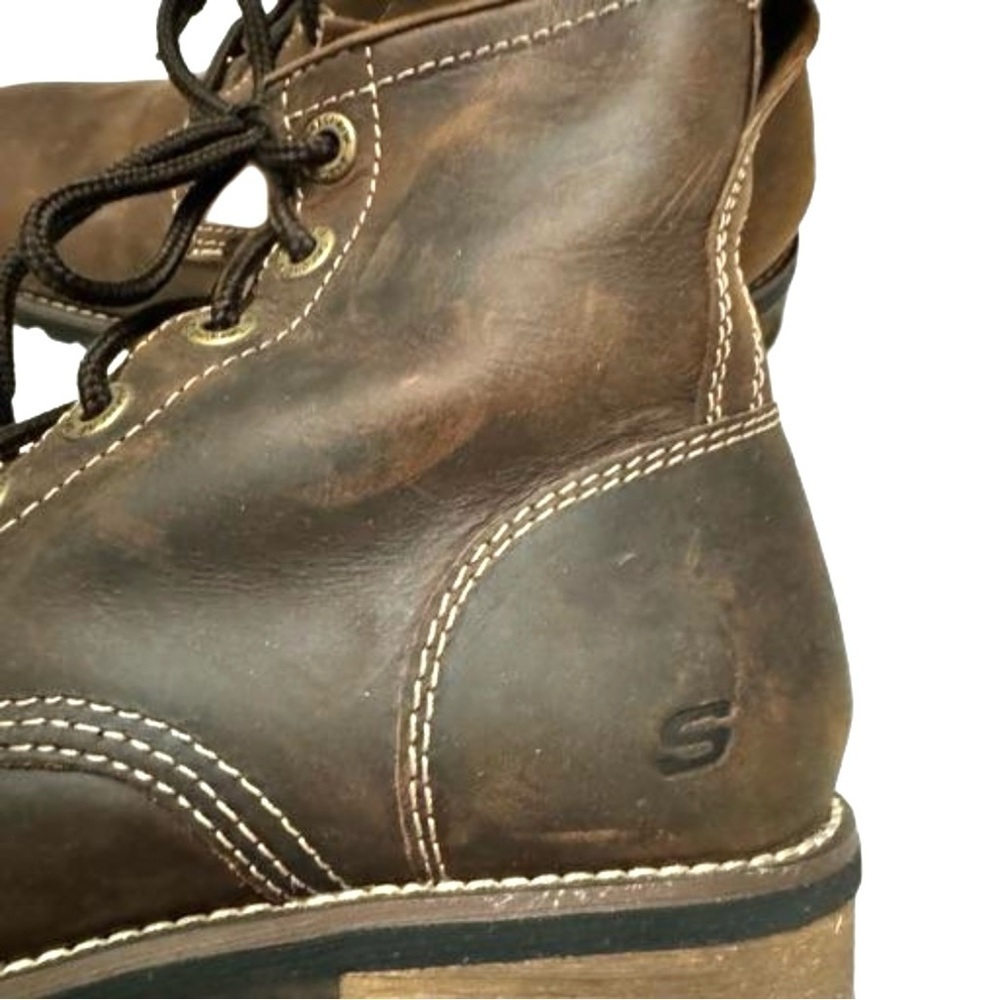 Skechers Womens Laramie Brown lace up Boots Size 7.5 NEW Has some scuff marks - Picture 6 of 16